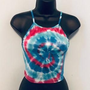 FANCYQUBE Tie Dye Crop Top